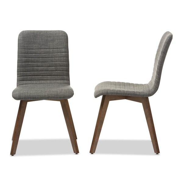 Baxton Studio Sugar Dark Grey Upholstered Walnut Finishing Dining Chair, PK2 123-6796 - main